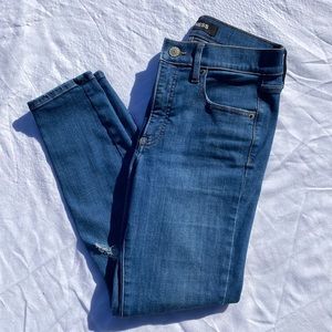 Express cropped skinny mid rise jeans